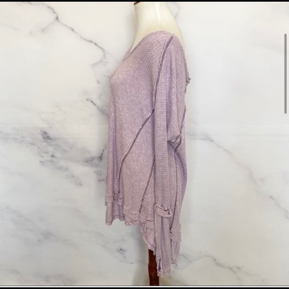 FREE PEOPLE LILAC THERMAL TOP - Picture 5 of 5